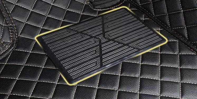 Custom All-Weather Protection Leather Car Floor Mats for Cars Sedan SUV Sports Car Waterproof Floor Mat (Black Red)