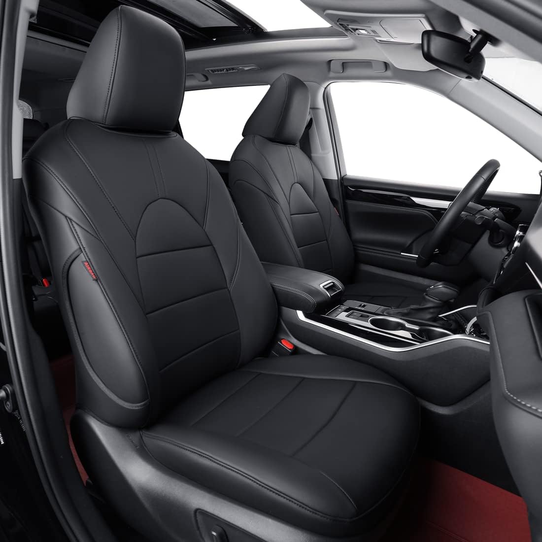 coverdream Custom Seat Covers Compatible with Select Toyota Camry Hybrid XLE,Hybrid XSE 2018 2019 2020 2021 2022 2023 Models - Leatherette (Black,Full Set)