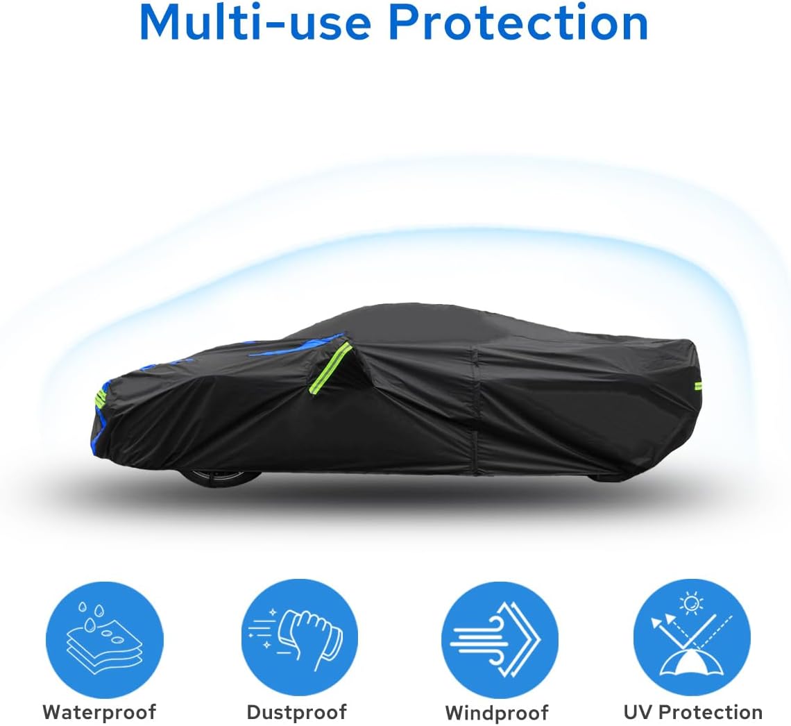Avecrew for Chevrolet Corvette C8 Car Cover Waterproof All Weather for Automobiles, Outdoor Full Exterior Covers Fit 2020-2025 Corvette C8 with Windproof Strap and Driver Door Zipper