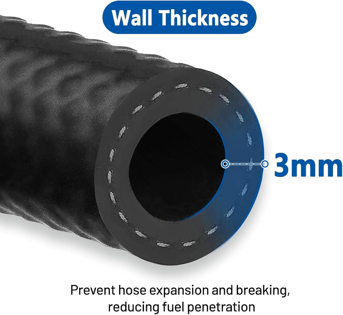 LokoCar Rubber Fuel Hose Line Push Lock 3/8" ID SAE 30R7 NBR 5ft 300PSI Black