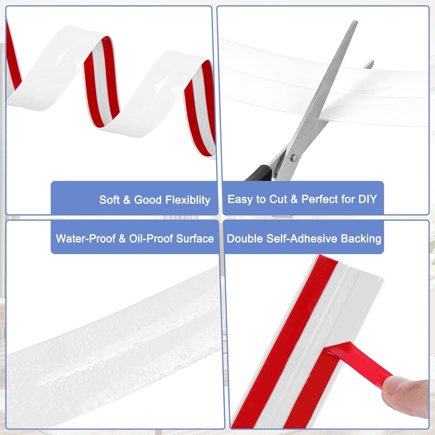 Wall Corner Protector Moulding Trim Peel and Stick Wall Corner Guards Trim Flexible Self Adhesive Edge Protector Moulding, 2.4 in x 40 Ft, White