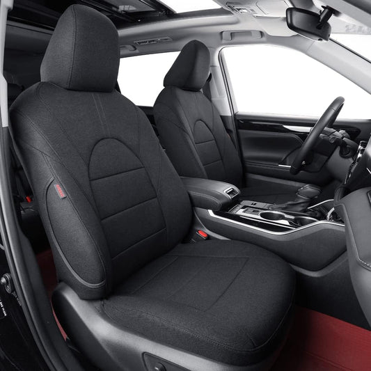 coverdream Custom Fit Camry Car Seat Covers for 2025 Toyota Camry XLE,XSE,Full Coverage Polyester Seat Protector(Full Set,Black)