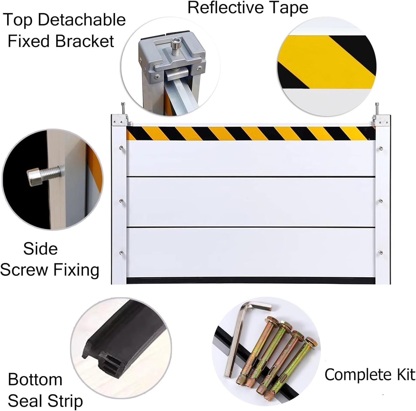 Reusable Heavy Duty Aluminum Flood Barriers for Home Exterior, Flood Protection Barriers Water Barrier Door Quick Detachable Garage Doors Detachable Mobile Rain Water Baffle ( H 39.4 inch L 16.5FT)