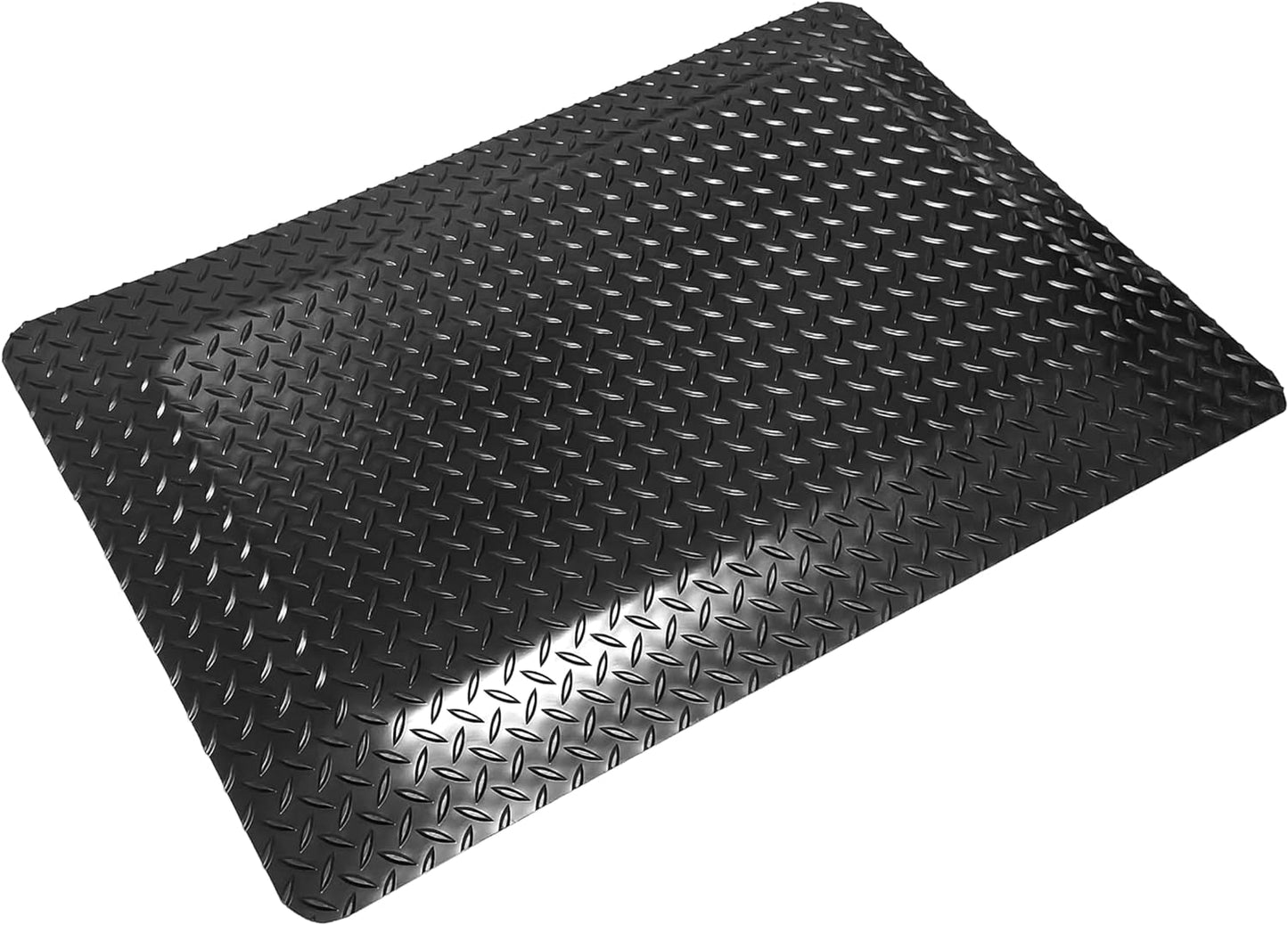 Rhino Mats, American Classic Diamond Anti-Fatigue Mats, Industrial Ergonomic Comfort Standing Mat for Work, Home, Garage, Office, Kitchen or Anywhere (Black 9/16" Thick, 2 FT. x 15 FT.)