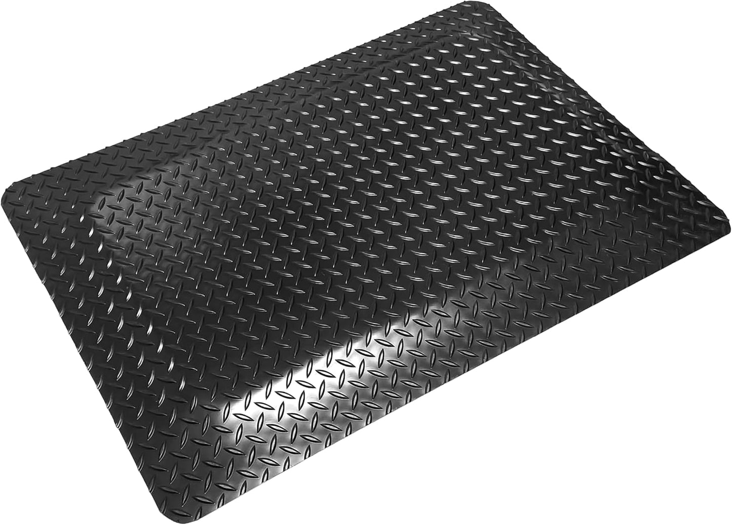 Rhino Mats, American Classic Diamond Anti-Fatigue Mats, Industrial Ergonomic Comfort Standing Mat for Work, Home, Garage, Office, Kitchen or Anywhere (Black 9/16" Thick, 4 FT. x 14 FT.)