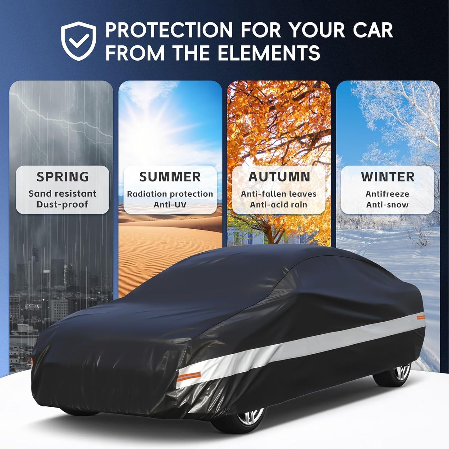 10 Layers Car Cover Custom Fit for Subaru BRZ (2012-2025)/Toyota 86(2012-2021), Waterproof All Weather for Automobiles, Outdoor Full Cover Sun Dust Rain Protection with Cotton. Black