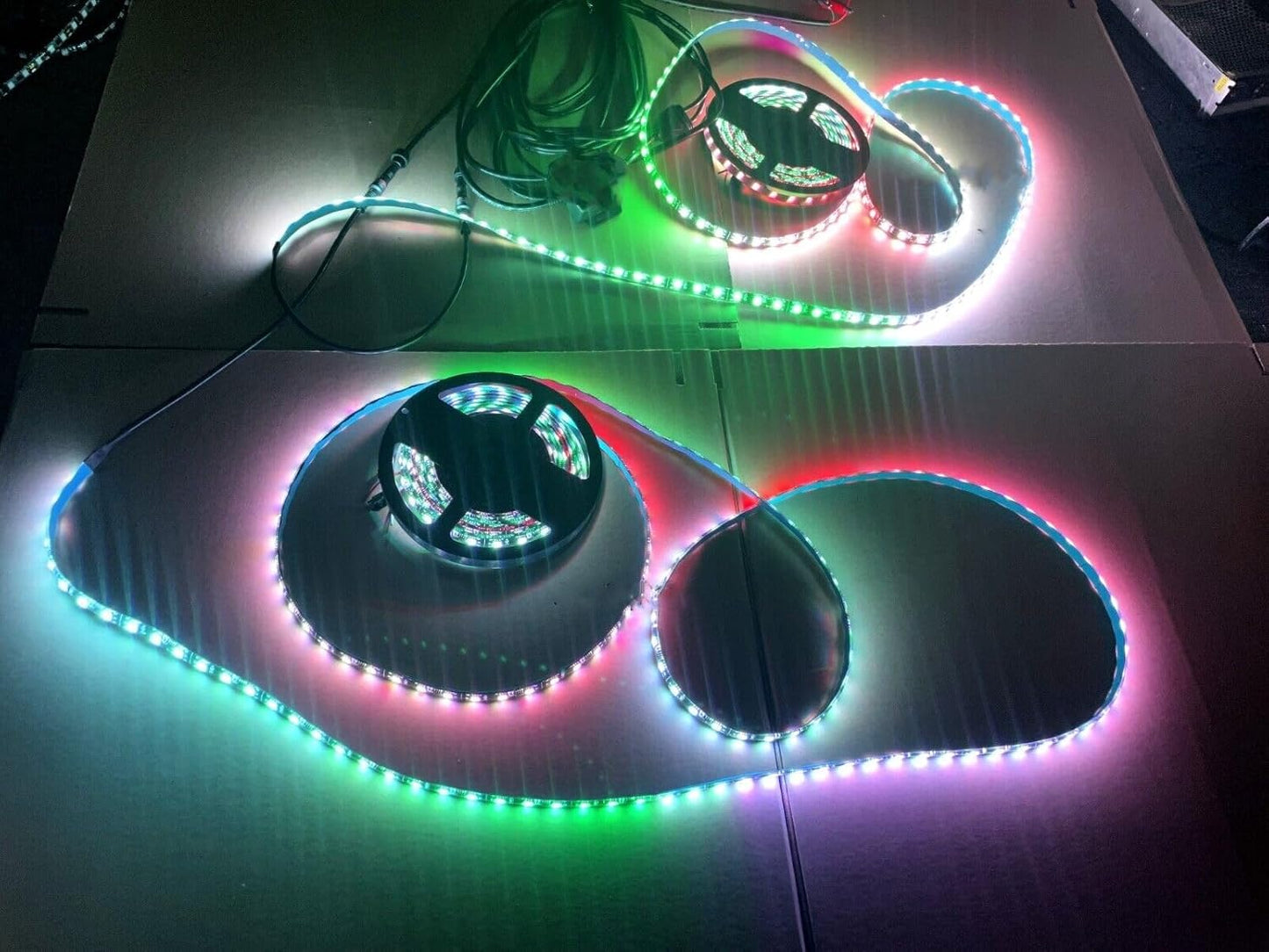 Black Out Full Tinted Smoked LEDs 4PCS 6.5FT 2Meters 78" RGB Dream Color Chasing IP65 Light Strips for Car Truck Slingshot Golf Cart Bluetooth + Remote Control