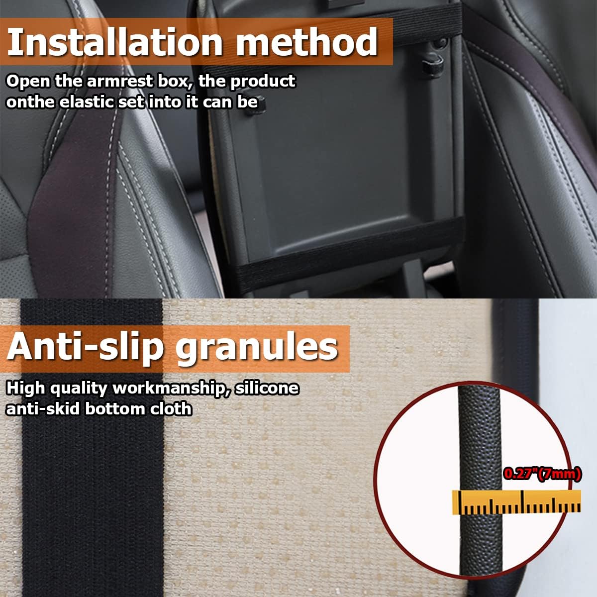 Car Center Console Cushion Pad, Universal Leather Waterproof Armrest Seat Box Cover Protector,Comfortable Car Decor Accessories Fit for Most Cars, Vehicles, SUVs (Purple)