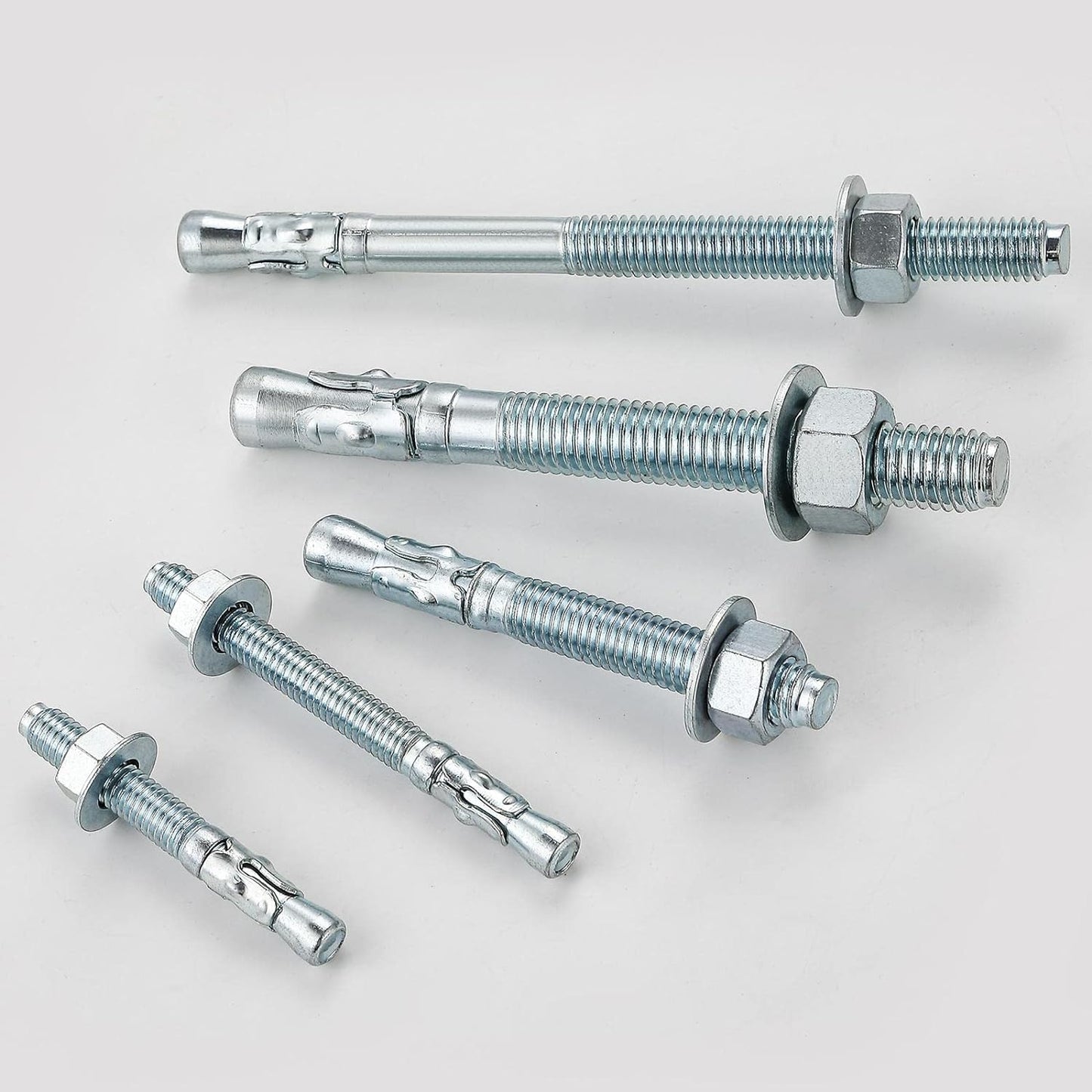 3/8x3 50Pcs Inch Standard Fasteners for Heavy-Duty Zinc Wedge Anchors for Cement and Concrete