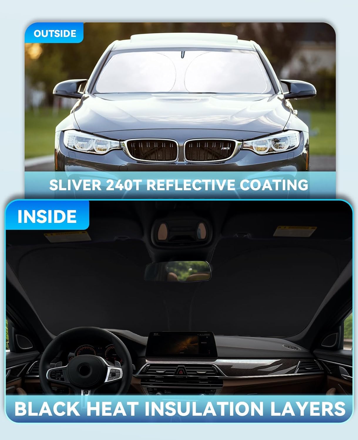 Sunshades Windshield Cover for Honda Fit 2007-2015 2020-2024 2025 Accessories Sun Shade Car Front Window Shields Protector Fits Honda Fit EX EXL Sport Engine Sun Visor Blocks UV Rays