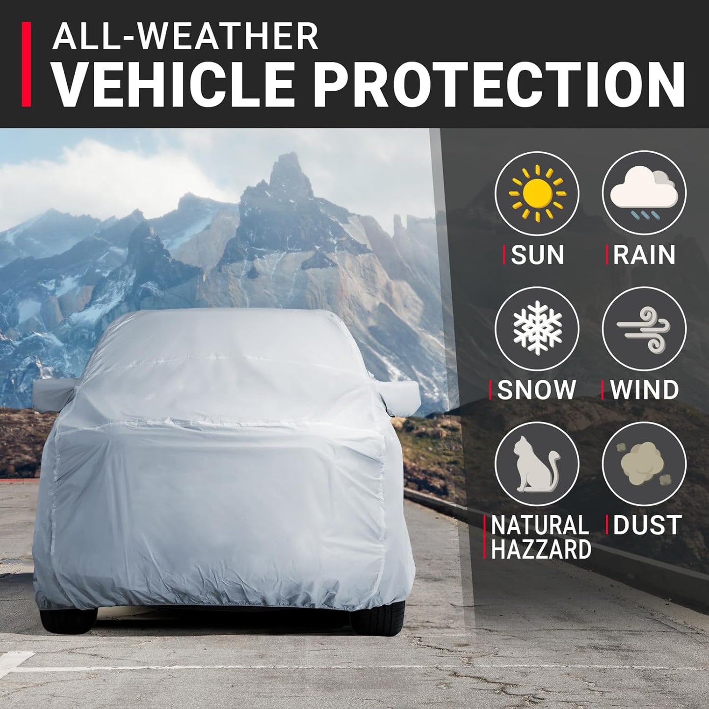 iCarCover Fits 2020-2023 Crew Cab, 5.7 ft Short Bed RAM 1500 TRX Truck Cover Automobiles Form-Fit Padded Full Exterior Waterproof Automobiles Protection Covers
