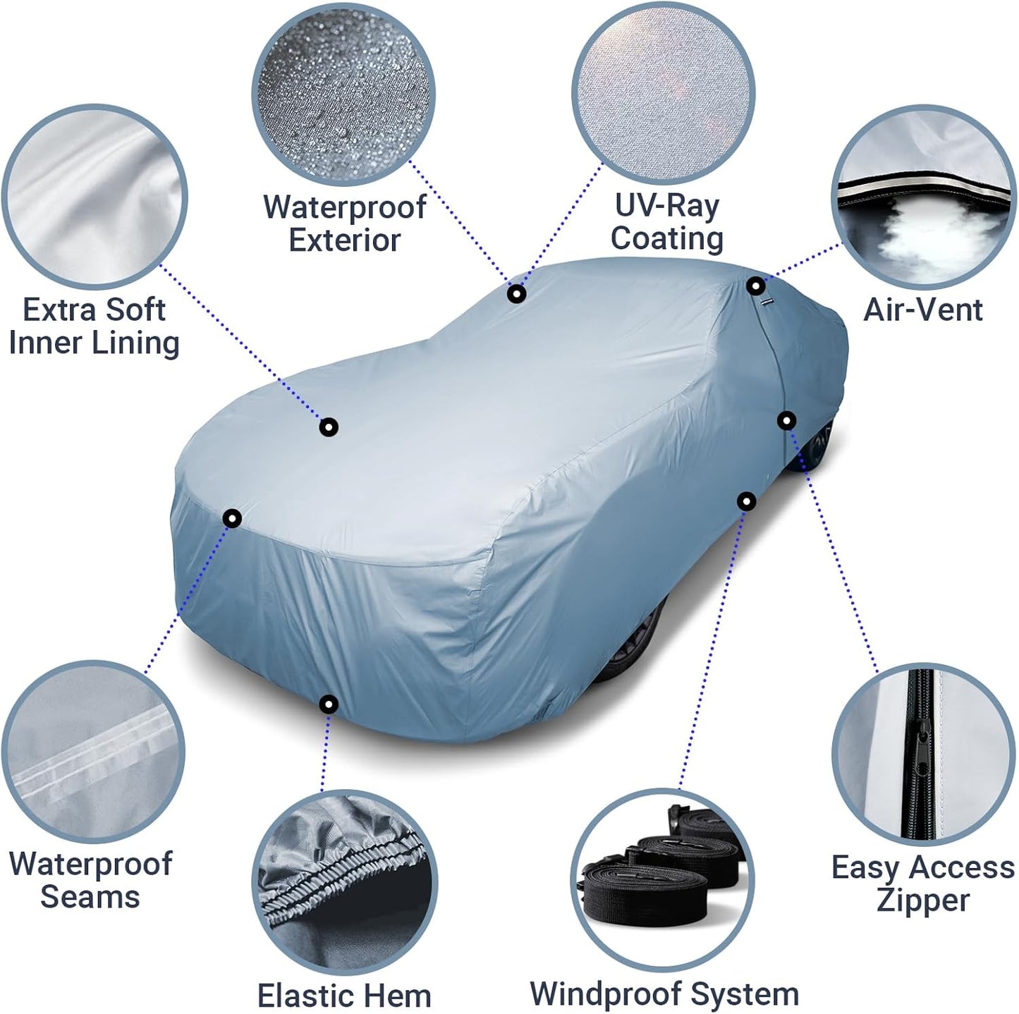 iCarCover Custom Car Cover for Toyota MR2 Spyder, Waterproof All-Weather Rain Snow UV Sun Protector Full Exterior Indoor Outdoor Car Cover with Strap (Year Fits 2000-2006)