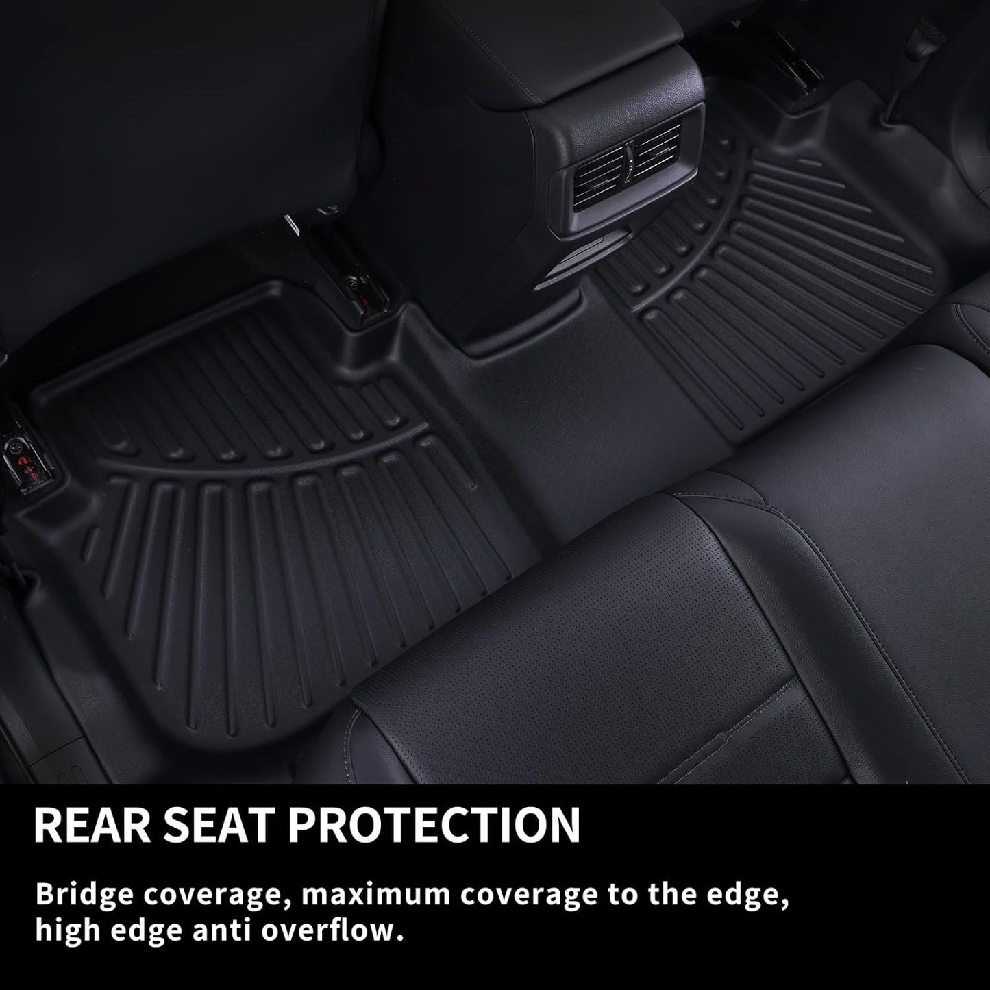 Floor Mats & Trunk Mat for Chevrolet Tahoe 2021-2024 2025-2nd Row Bucket Seat(7 Seats Version) &GMC Yukon（Not Fit XL,TPE All Weather Protection Car Floor Liners for Chevy Tahoe