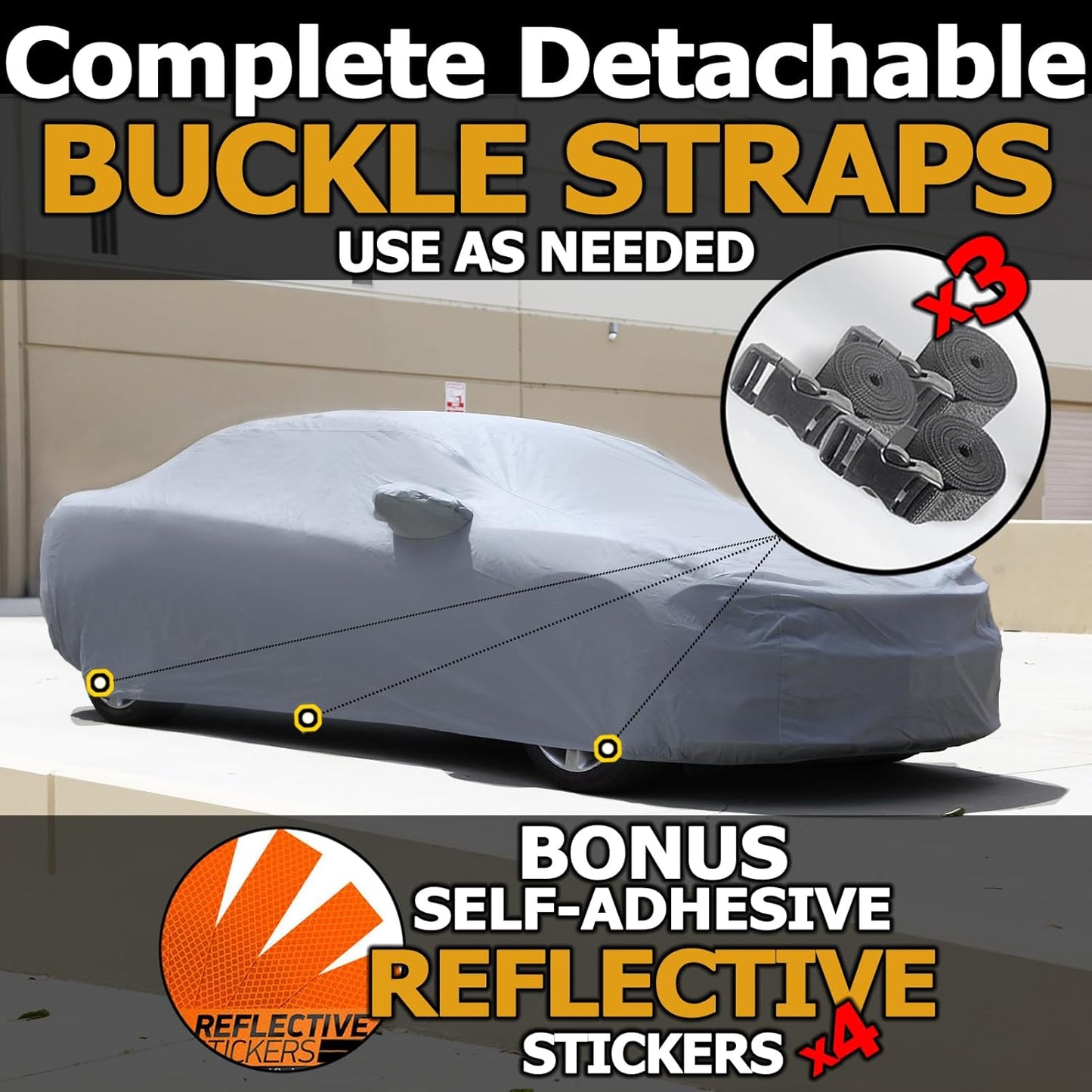 All Weather Waterproof car Cover Good for rain Snow uv Protection dust WRX STi Spoiler Civic Type-R V60 A4 ALLROAD Model Y Gray