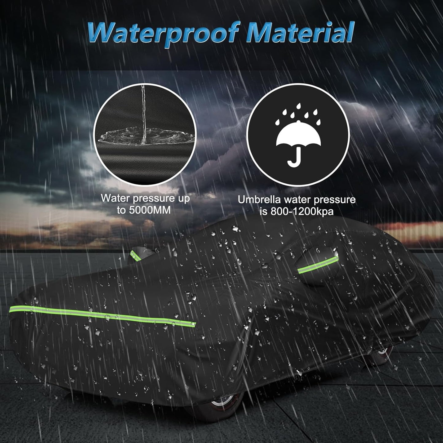 Waterproof Car Covers for Chevrolet II Nova/Nova SS 350/350 SC Sedan/Coupe 1962-1974,420D Oxford Cloth Sun Heat Protection Outdoor Full Covers with Driver Side Zipper Windproof Heavy Duty All Weather
