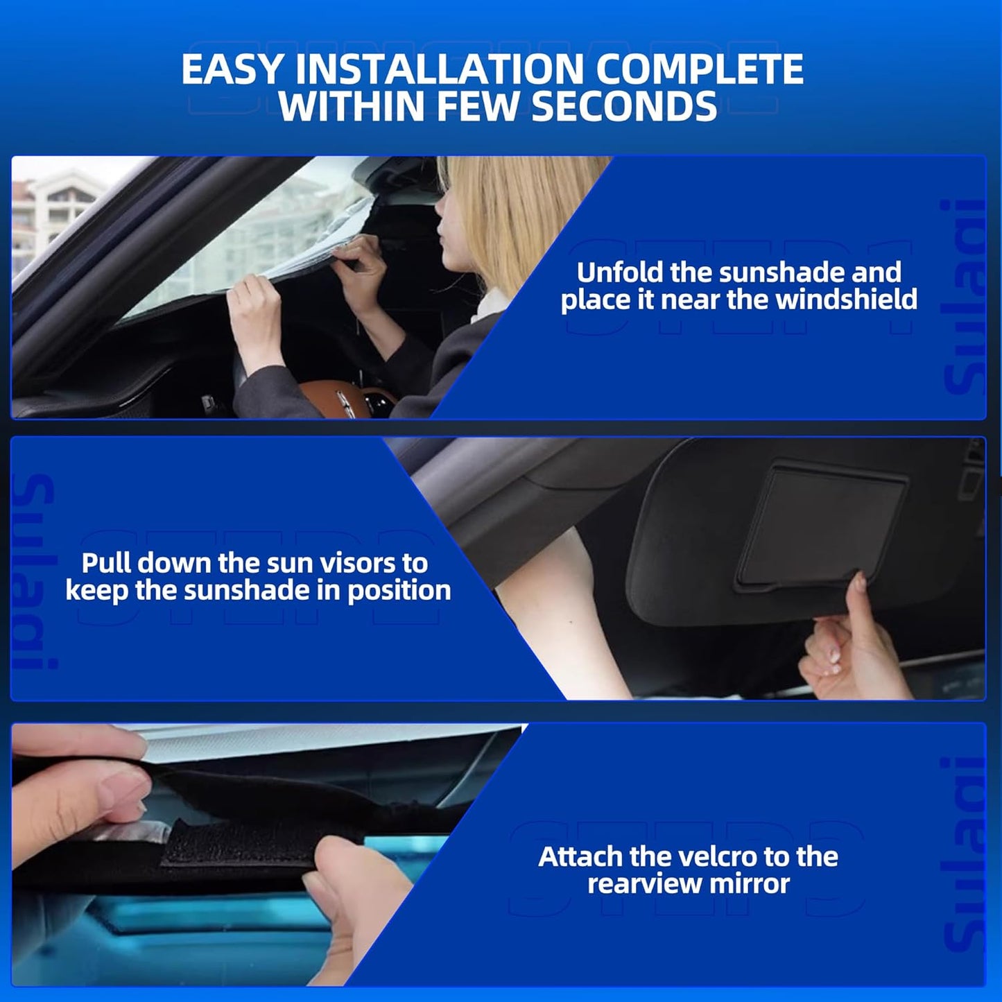 Windshield Sun Shade for Ch-evro-let/Chevy Bolt EV 2017-2024 (NOT for Chery Bolt EUV) Foldable Sunshade Custom Fit Front Window Car Interior Accessories Protector Blocks UV Rays