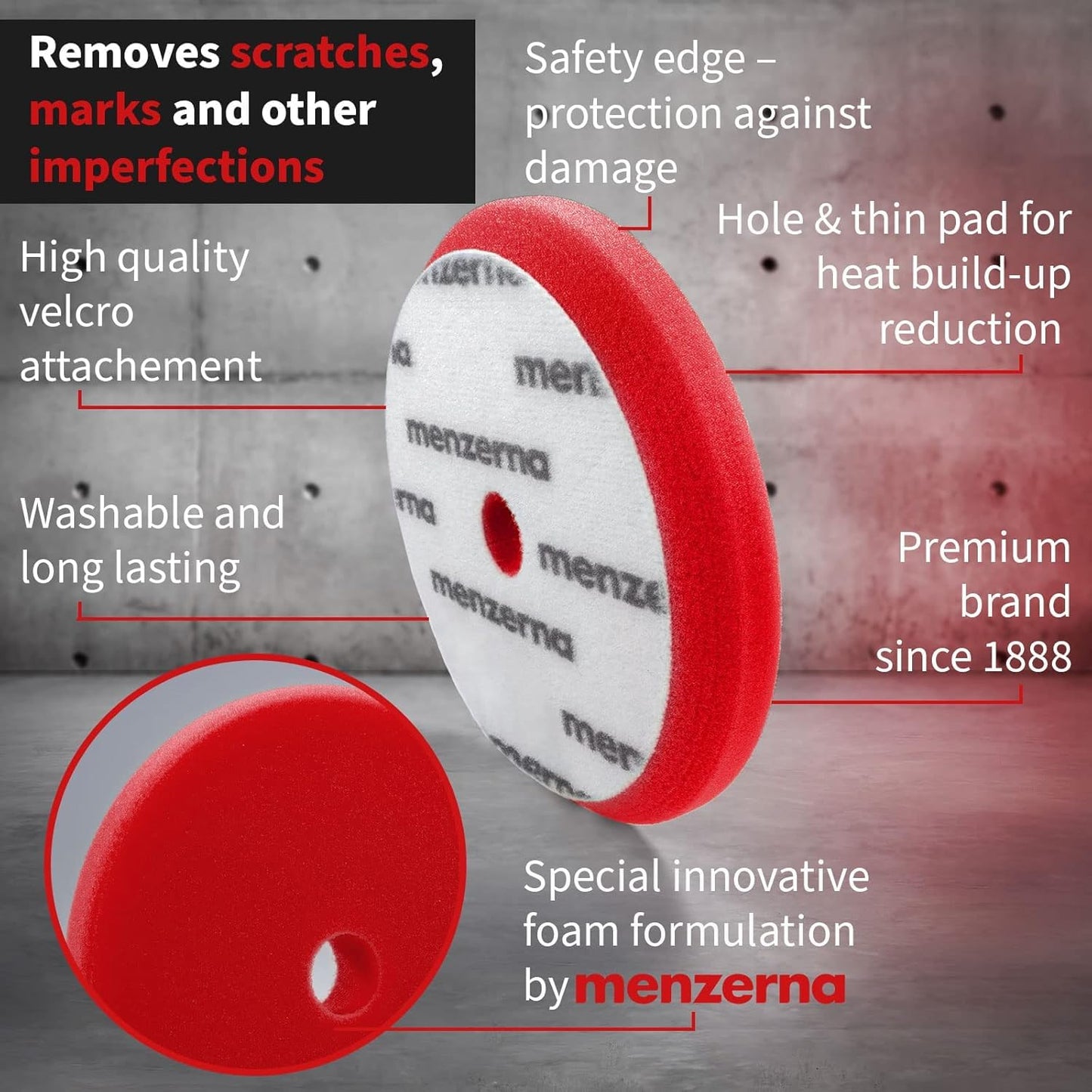menzerna Deep Scratch and Swirl Remover Kit I Car polishing Set with Menzerna Heavy Cut 400 (16oz) and 6 Inch Polishing Pad I Deep Scratch Remover and high Gloss Kit for All Types of Vehicles