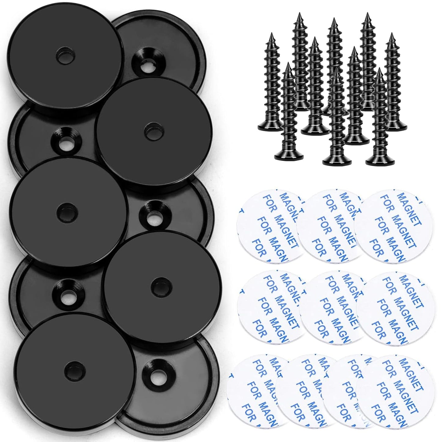 LOVIMAG 100 Pack Strong Neodymium Magnets, 110 LBS Black, with Screws for Wall Mounting, Holding Tools, Lifting