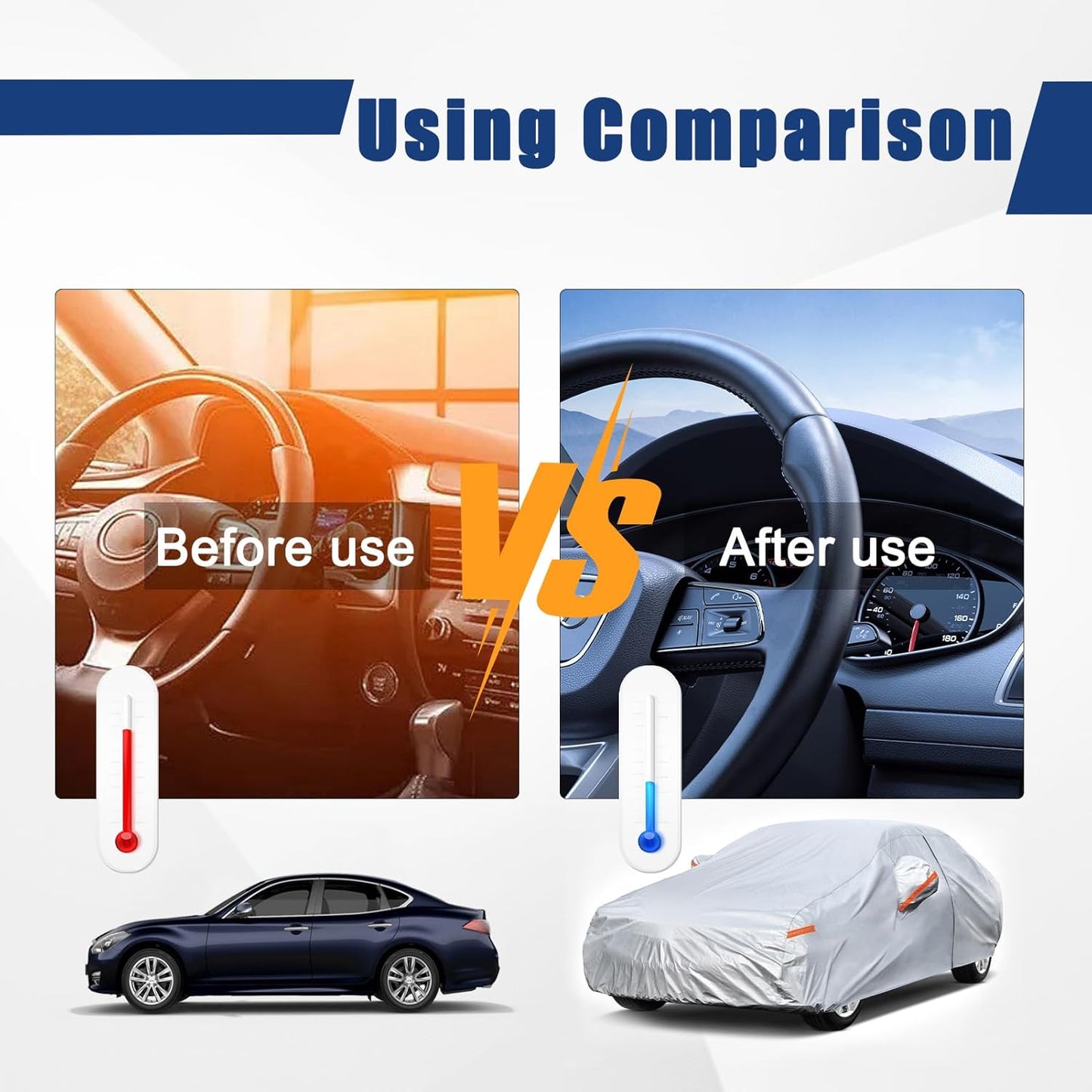 Kayme 6 Layers Car Cover Custom Fit for Nissan Altima (2002-2025) Waterproof All Weather for Automobiles, Outdoor Full Cover Rain Sun UV Protection.Silver
