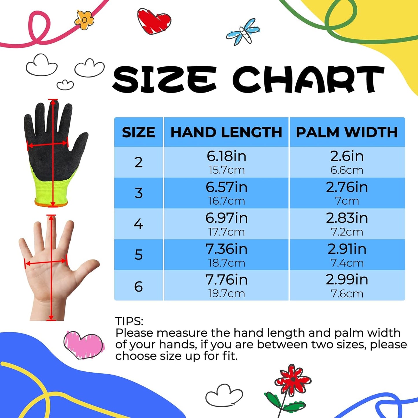 HANDLANDY 3 Pairs Kids Gardening Gloves Latex Free, Nitrile Coated Children Toddler Garden Yard Work Gloves for Little Girls Boys (Size M, Black-Green)