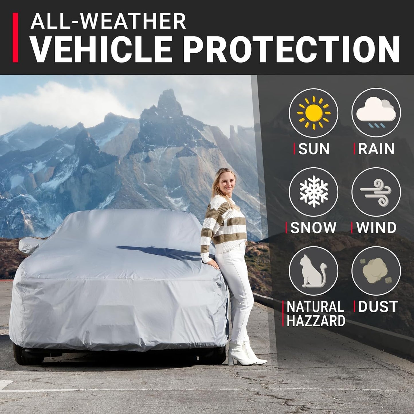 iCarCover Custom Car Cover for 1982-1990 Pontiac Trans AM, Waterproof All-Weather Rain Snow UV Sun Protector Full Exterior Weatherproof Indoor Outdoor Car Cover with Strap