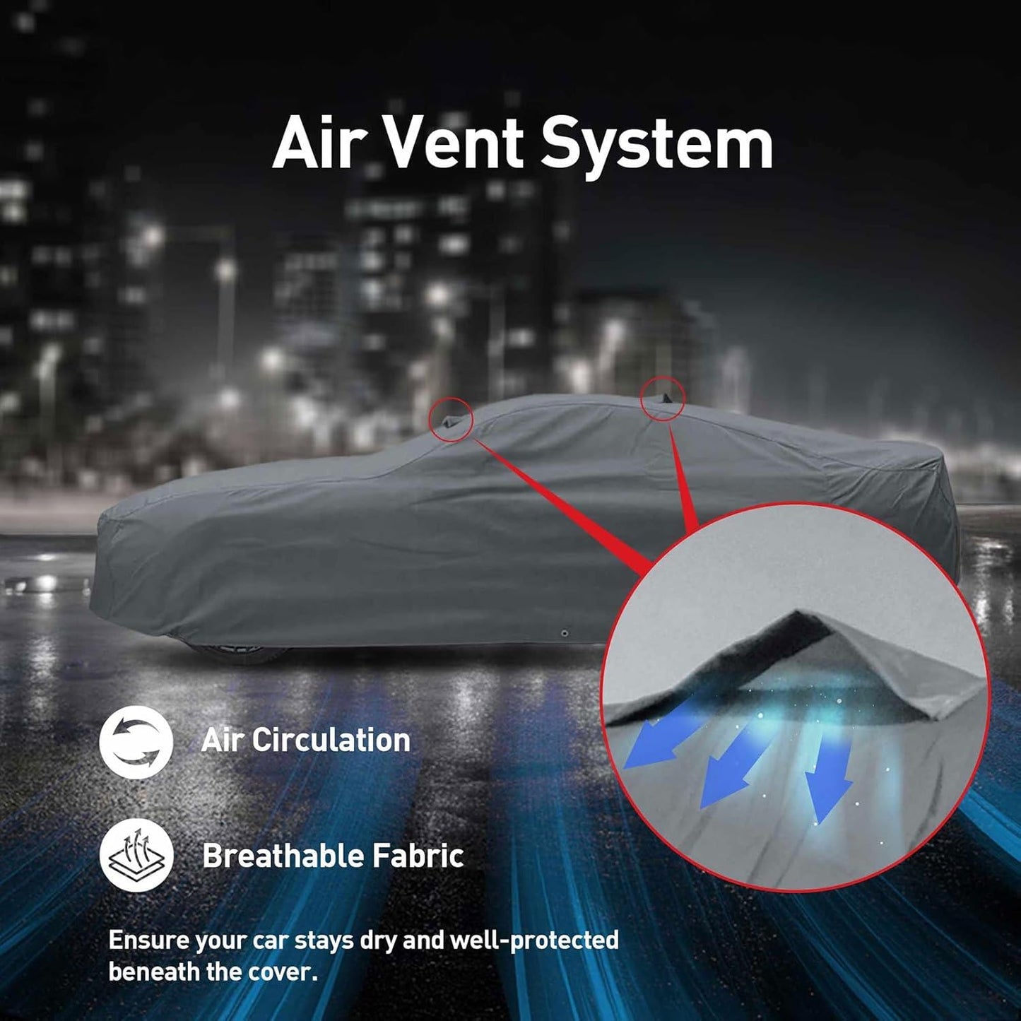 DaShield Ultimum Series Car Cover for Cadillac DeVille 1958-1964 2-Door 4-Door All Weather Protection Semi Custom Fit Dust, Sun, Snow, Rain Protection Indoor Outdoor