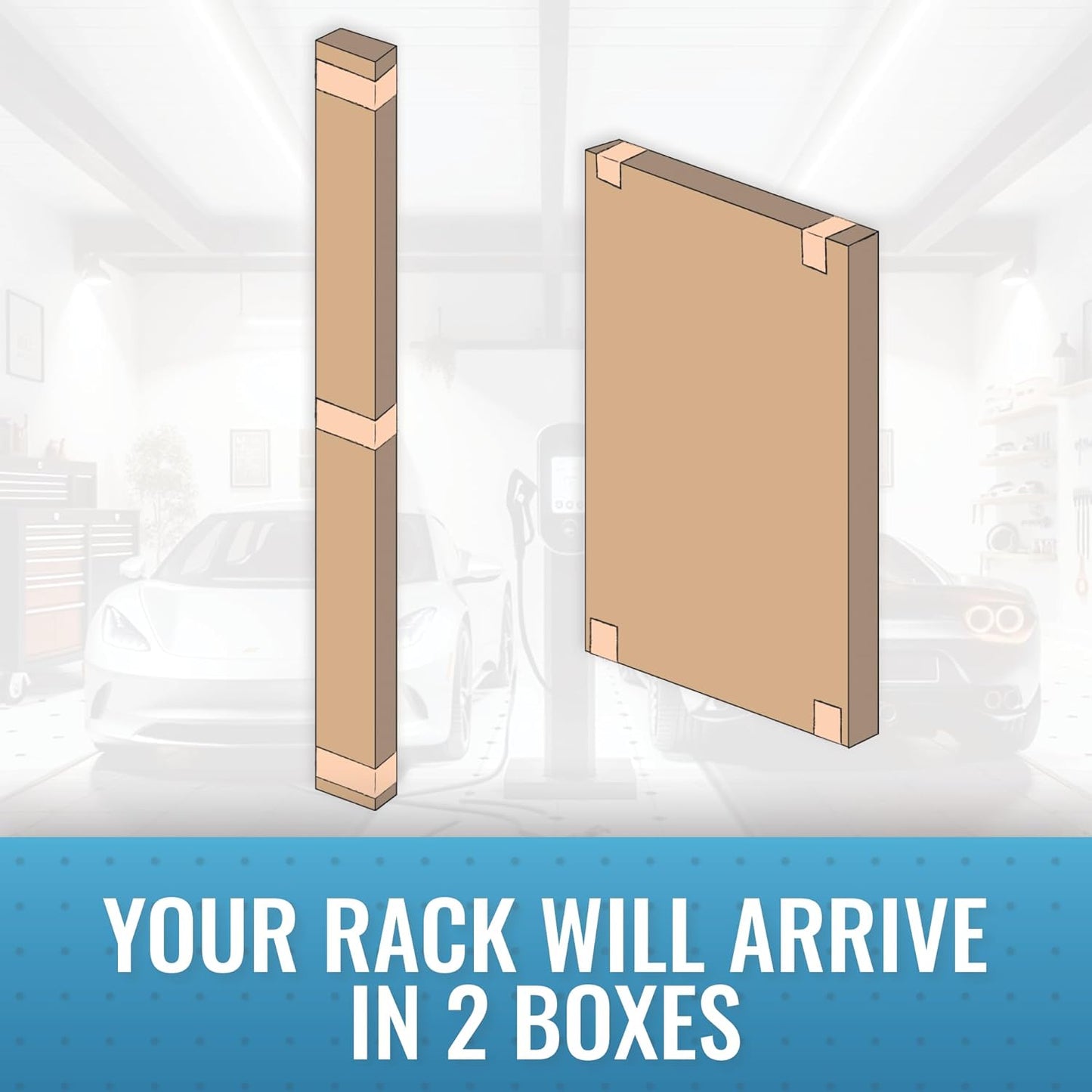 MonsterRax Overhead Garage Storage Rack - 4 x 8 Ceiling Rack for Garage Racks, Organization Shelving, Adjustable Hanging Shelf, White, 12"-21" Height Adjustment