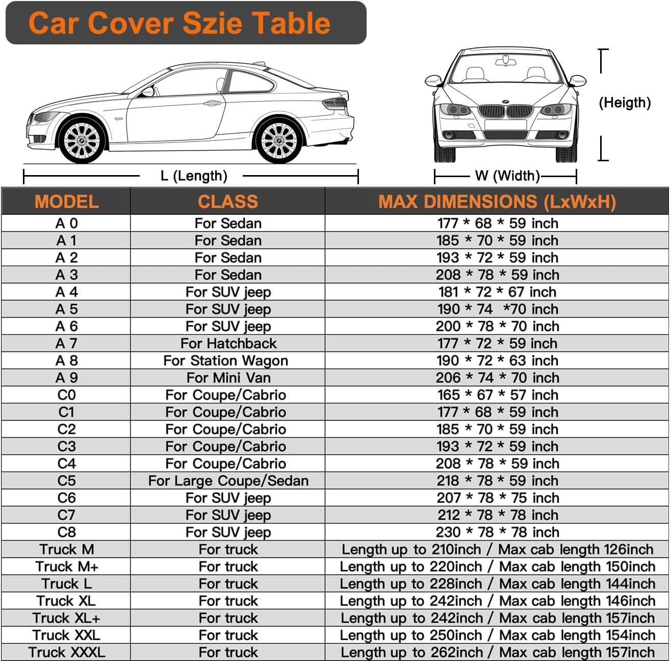 Kayme 6 Layers Truck Cover Waterproof All Weather, Heavy Duty Outdoor Pickup Cover Sun Uv Rain Protection, Universal Fit (Length Up to 228 inch) L