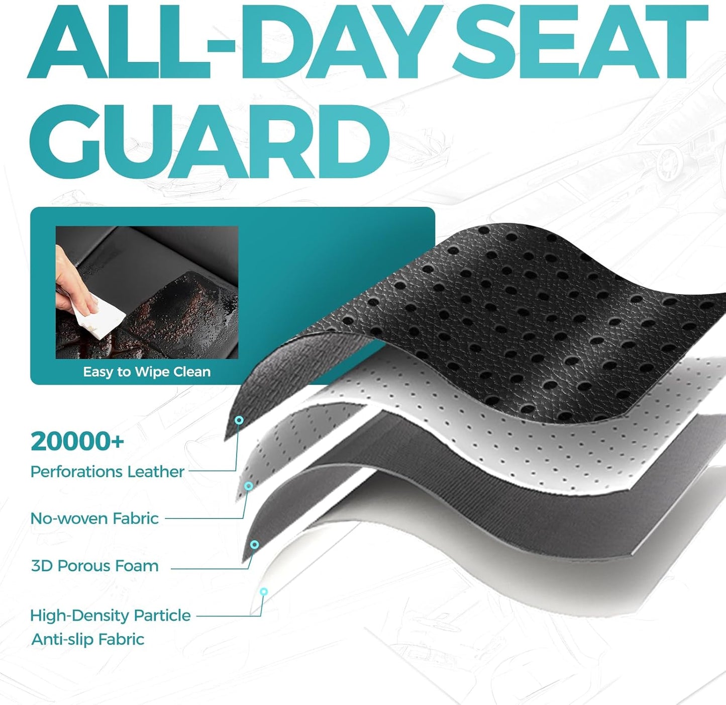 for Toyota Camry Seat Covers L LE XLE 2012 2013 2014 2015 2016 2017 - Custom Fit Car Seat Covers Full Set, Waterproof Breathable Luxury Leather Seat Covers for Cars, Black Red Not for Hybrid