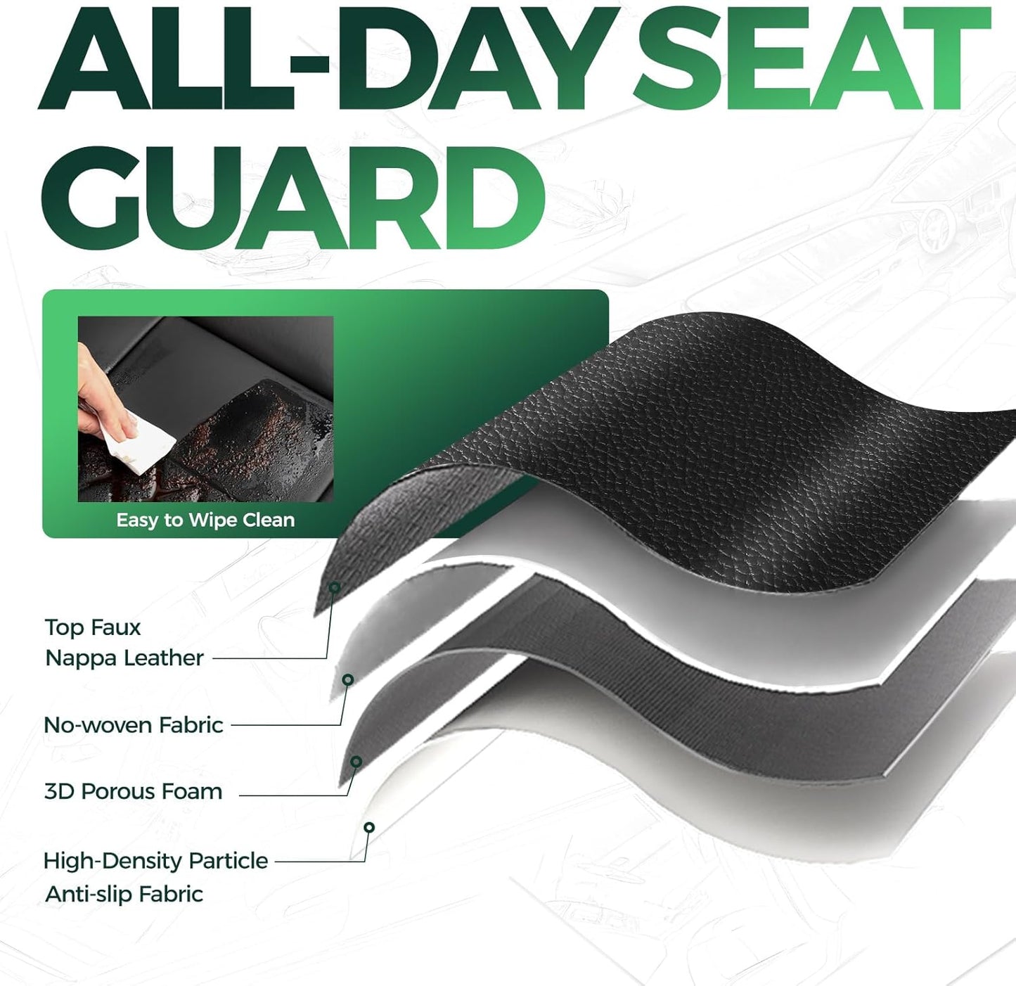 for Jeep Wrangler Seat Covers 4Door JK 2013 2014 2015 2016 2017, Custom Car Seat Cover Full Set, Luxury Leather Seat Protectors, Waterproof SUV Interior Cushions Accessories, Black Blue Trim
