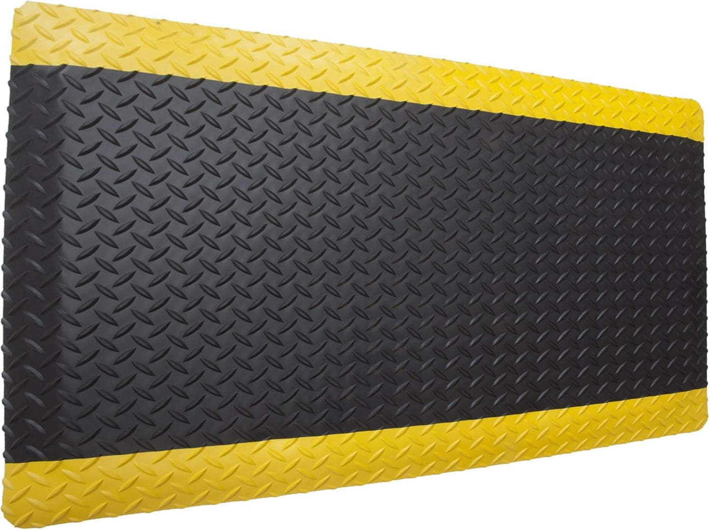 Rhino Mats, American Classic Diamond Anti-Fatigue Mats, Industrial Ergonomic Comfort Standing Mat for Work, Home, Garage, Office, Kitchen or Anywhere (Black/Yellow 9/16" Thick, 4 FT. x 22 FT.)