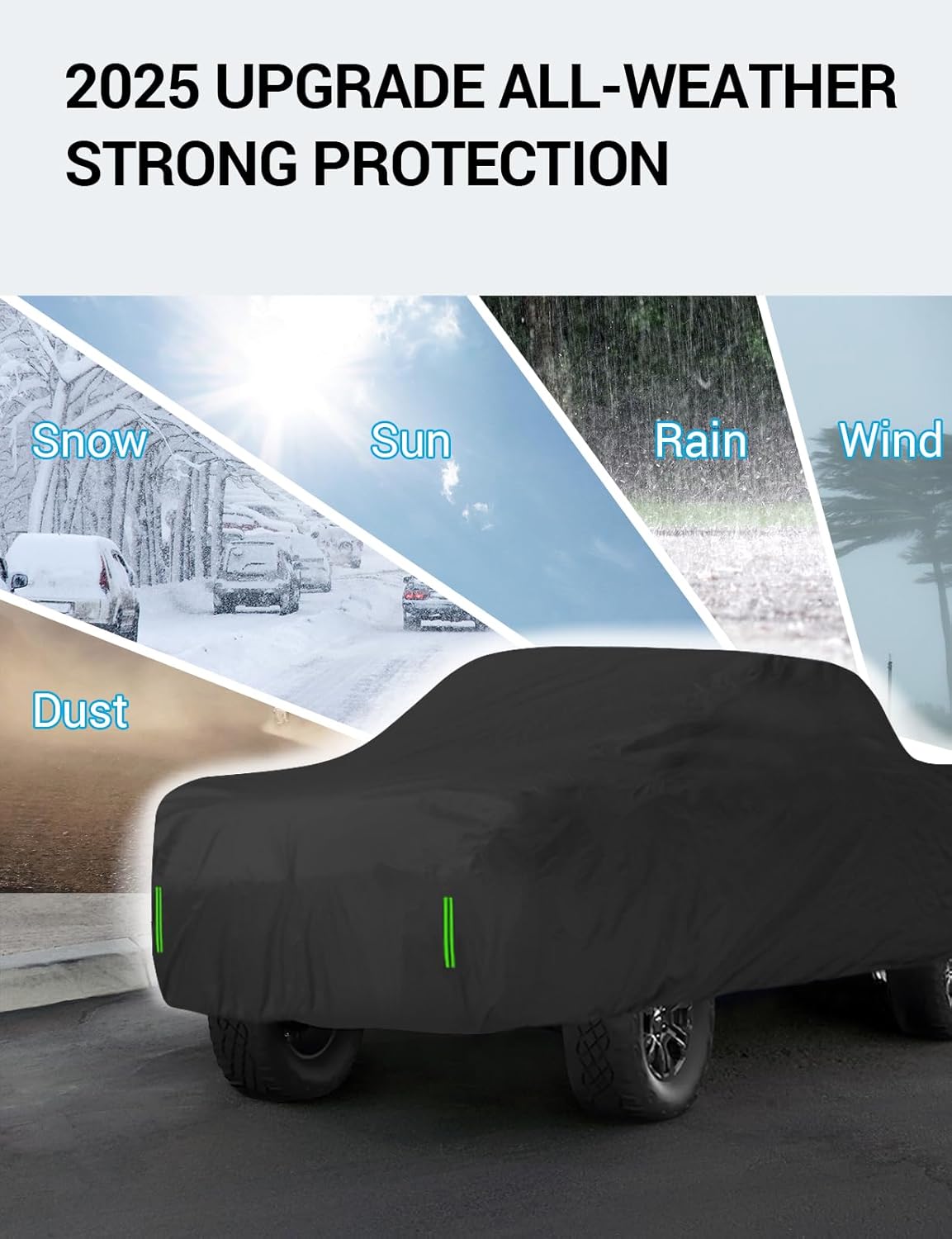 Proadsy 2025 Upgrade Car Cover Custom Fit for Ram 1500 2019-2024 2025, Waterproof All Weather for Automobiles, Windproof Snowproof Rain Hail Sun UV Protection Full Outdoor Indoor Exterior Car Covers