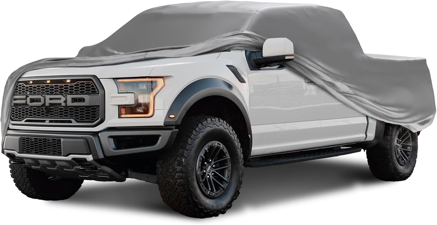 Car Covers Weatherproof Max Truck Cover & Warranty Compatible with Ford 2004-2009 F-150 SuperCab, 5.5 with Camper Shell– Outdoor Cover, Prevents Theft with Cable Lock