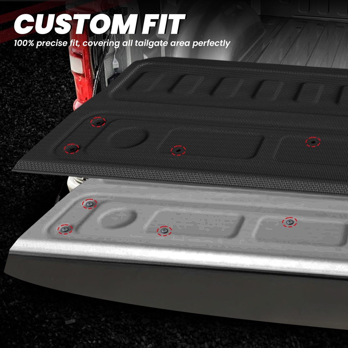 LASFIT Truck Tailgate Mat 2020-2025 for Chevrolet Chevy Silverado & GMC Sierra 2500HD/3500HD (Not fit MultiPro Tailgate), All Weather TPE Tailgate Protector Liner for Chevrolet Accessories, Black