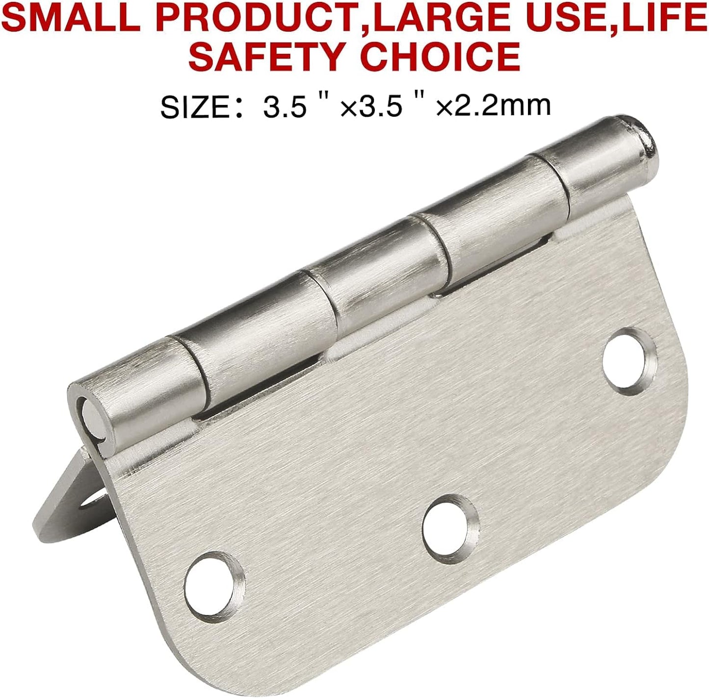 42 Pack Rounded Door Hinges Brushed Nickel 3.5 inch x 3-1/2", 5/8" Radius Heavy Duty Steel Iron 3 ½"Hinge for Doors, Interior Room,Outdoor Window,Constructition Hardware Kit Home Decor Essentials
