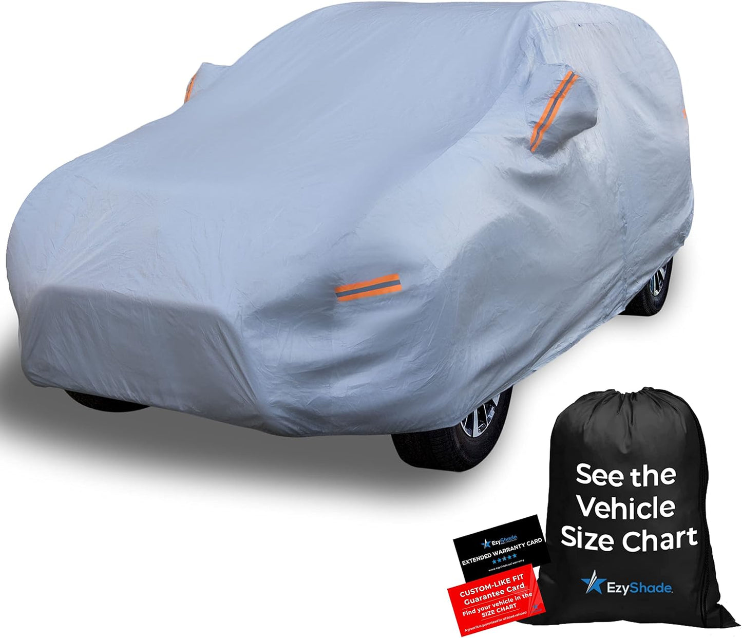 EzyShade 10-Layer SUV Car Cover Waterproof All Weather. See Vehicle Size-Chart for Accurate Fit. Outdoor Full Exterior Covers for Automobiles Heavy Duty Tarp Jeep Rav4 CRV. Size S3 (See SizeChart)