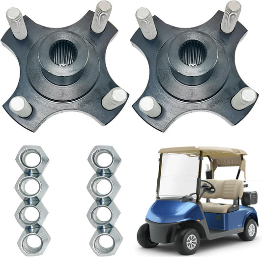 LOSTAR Rear Wheel Hub Flange Plate with Nuts Compatible with 2008-Up EZGO RXV Gas & Electric Golf Cart, 2 PCS Driver and Passenger Side Axle Hub Assembly Replaces 604112