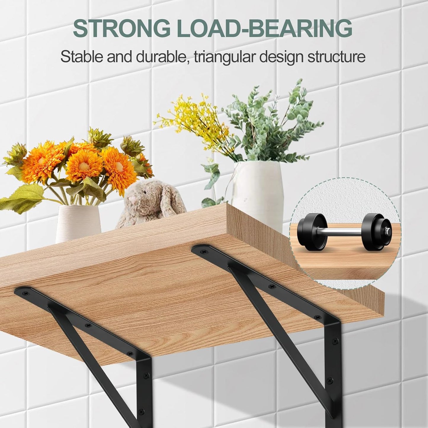 24 Pack L18 x H 12" Black Heavy Duty Shelf Brackets with Screws Metal Shelf Brackets Shelf Support Angle Brackets for Shelves L Brackets Heavy Duty Floating Shelf