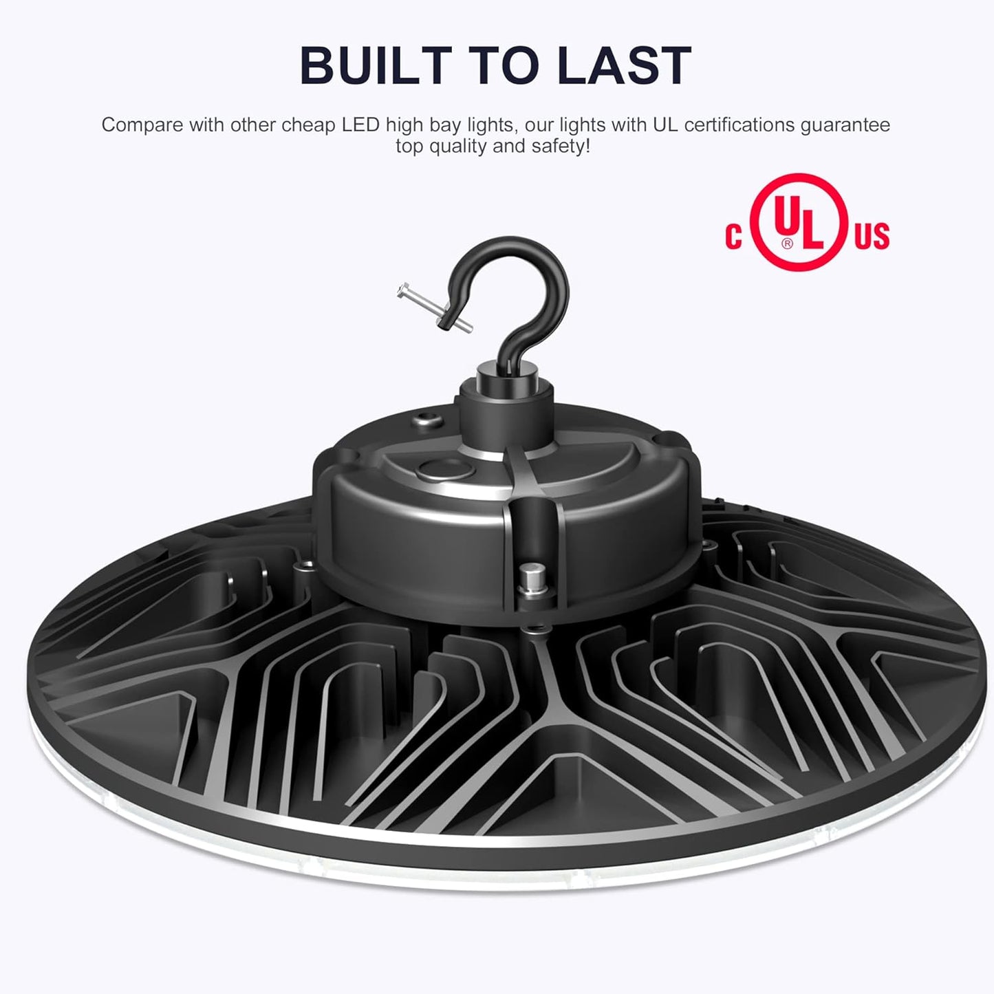150W UFO-LED-High-Bay-Light,UL & DLC Listed 5000K Daylight 21000LM,0-10V Dimmable LED High Bay Lights,IP65 Waterproof Commercial Bay Lighting Fixture AC100-277V for Warehouse(9 Pack)