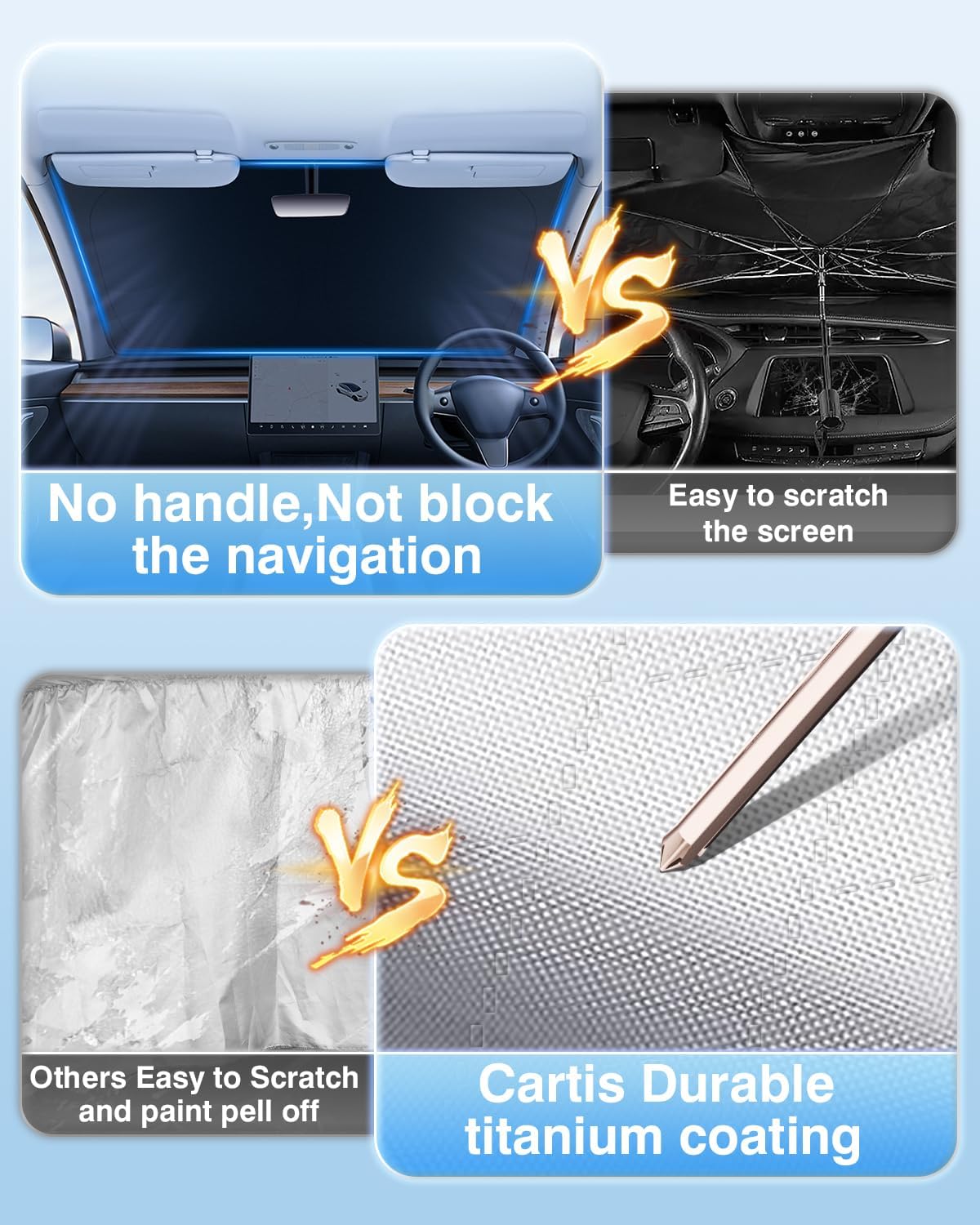 Cartist 5-Layer Windshield Sun Shade Custom Fit for Hyundai Palisade 2020-2025 2026 Accessories Foldable Car Front Window Sunshade Sun Visor Protector