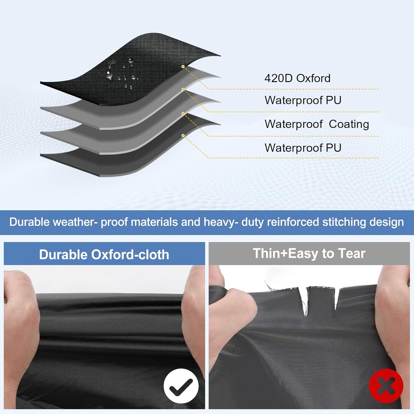 QUNSUNUS Waterproof Car Cover for Ford Galaxie 500/XL/Starliner/Fairlane Sedan/Coupe/Hardtop 2/4 Door, Outdoor Car Covers Wind, Sun, UV and Dust Protection