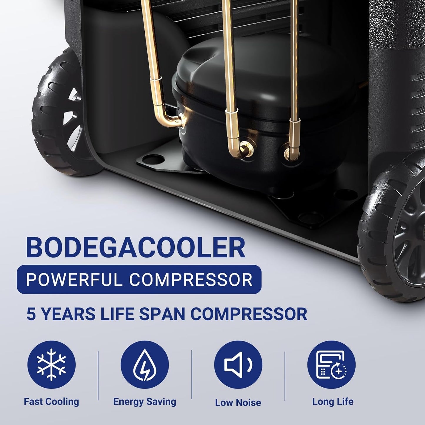 BODEGACOOLER 12 Volt Car Refrigerator,68Quart(65L) Camping Fridge,RV Portable Freezer Single Zone,with APP Control,-4℉-68℉ Car Cooler,12/24V DC and 100-240V AC,for Travel,Truck,Outdoor,Vehicles
