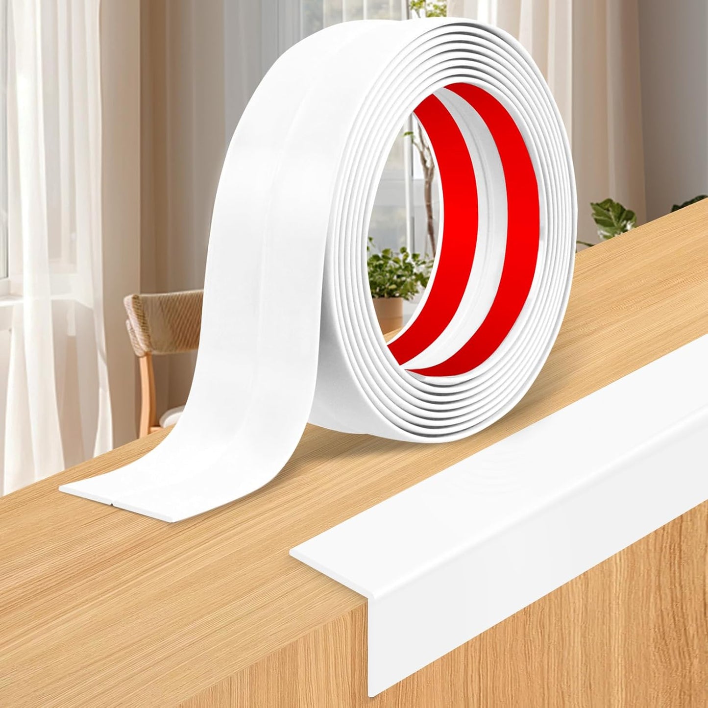 Wall Corner Protector Moulding Trim Peel and Stick Wall Corner Guards Trim Flexible Self Adhesive Edge Protector Moulding, 0.8 in x 20 Ft, White