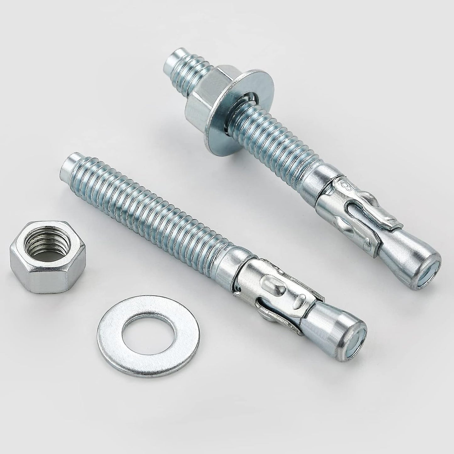 3/8x4 50Pcs Inch Standard Fasteners for Heavy-Duty Zinc Wedge Anchors for Cement and Concrete