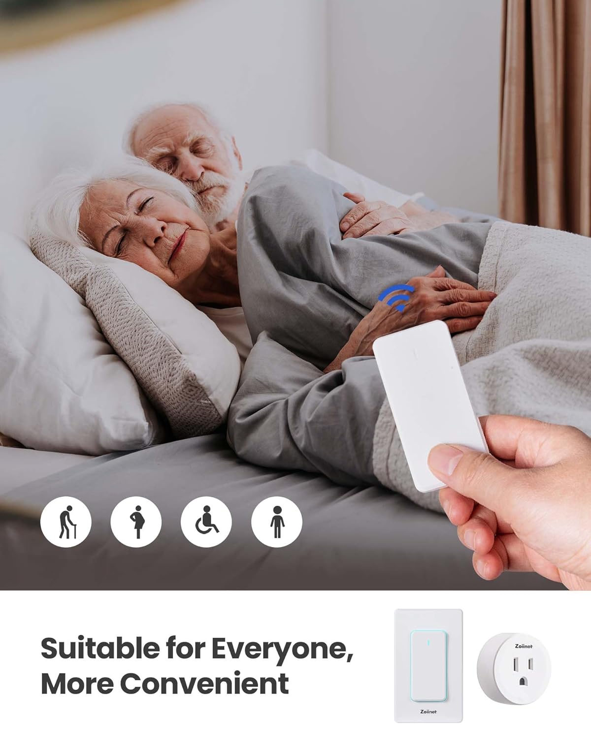 Remote Control Outlet Plug Switch, Buckle Design & Removable Wireless Light Switch, 300 ft, 15A/1500W, Programmable, for Household Appliances(3 Pack)