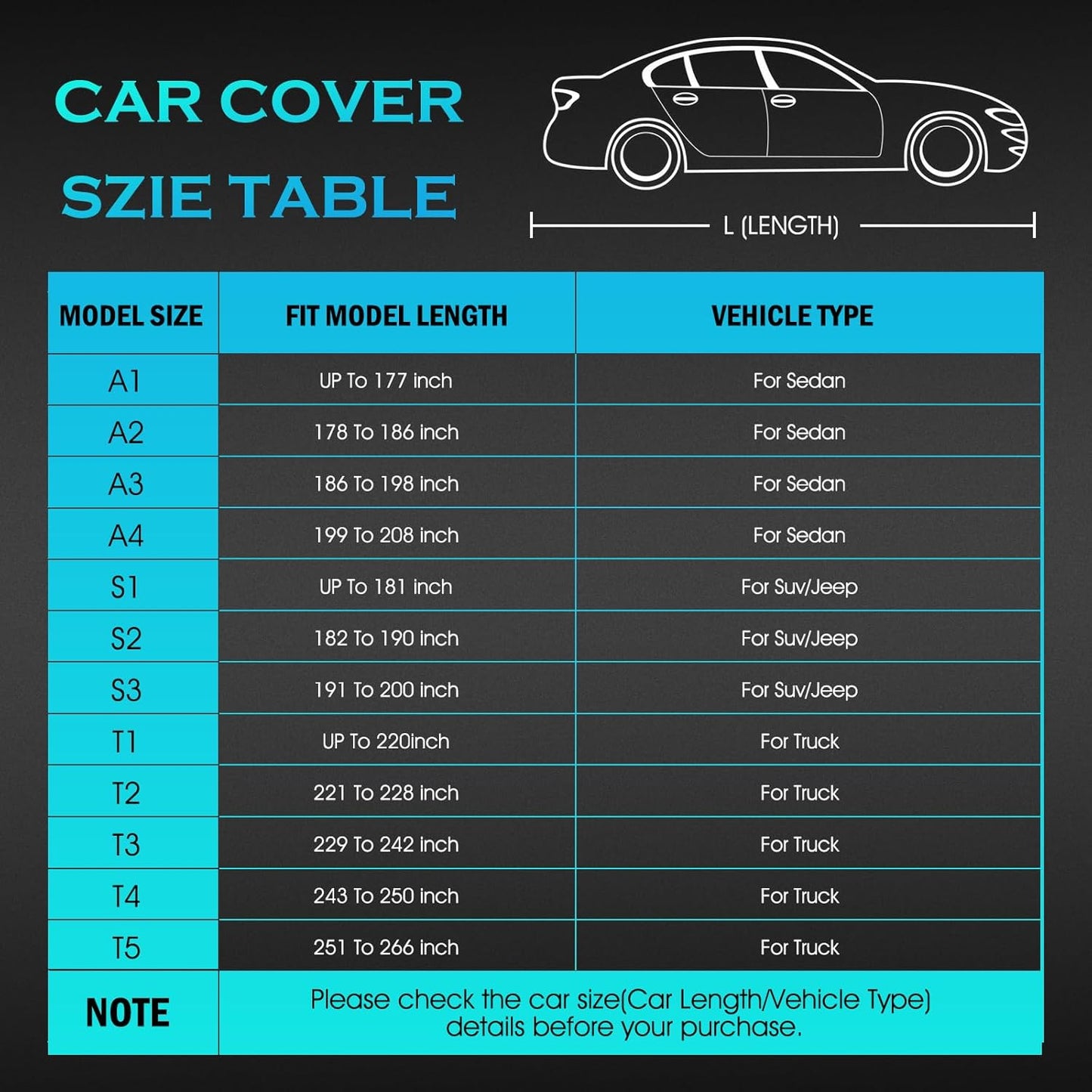Chevy Silverado Dodge Ram 1500 Ford F-250 F-350 Waterproof All Weather Full Outdoor Truck Cover - UV Protection, Size T5 Universal Fit (251 to 266 inch)
