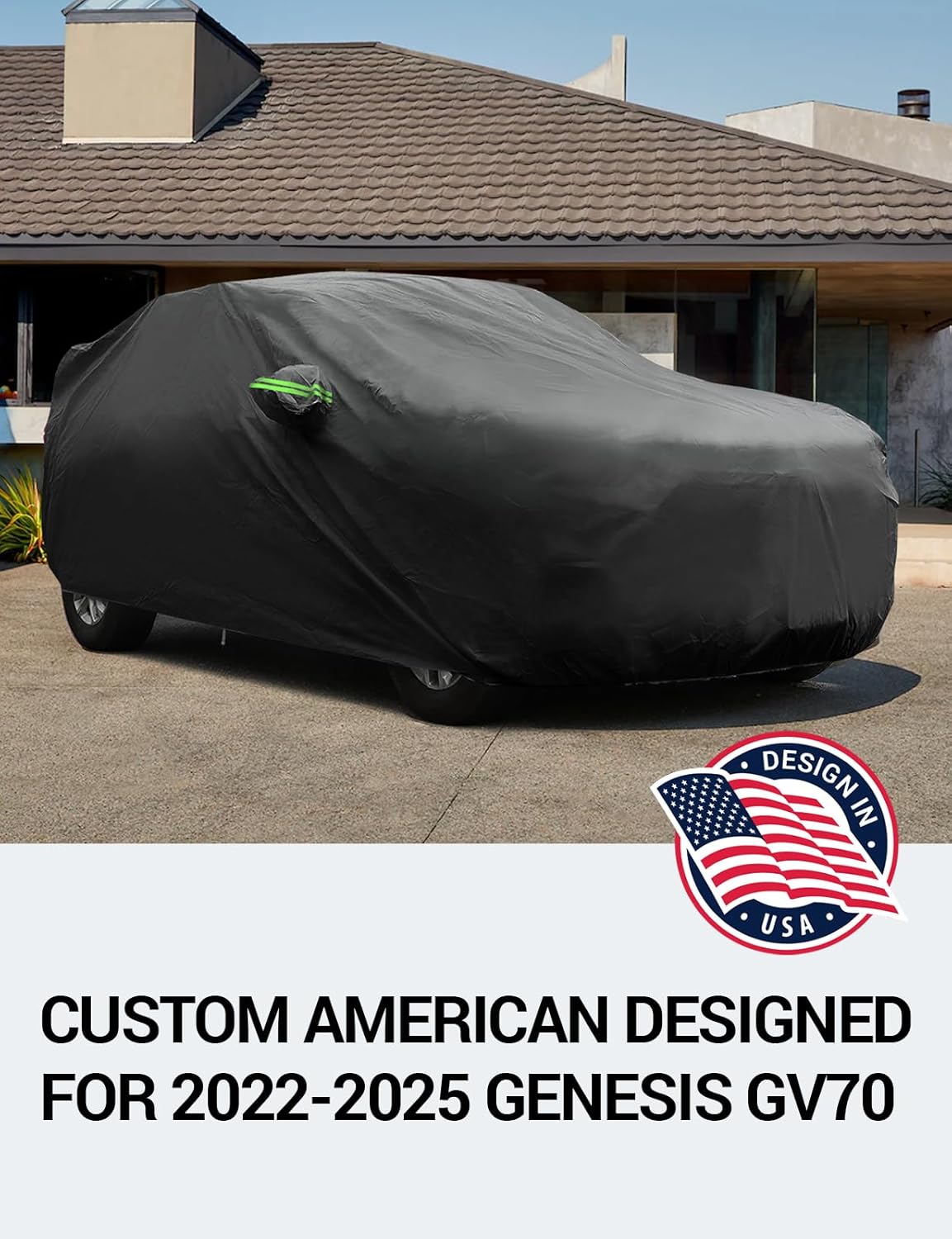Proadsy 2025 Upgrade Car Cover Custom Fit for 2022-2025 Genesis GV70, Waterproof All Weather for Automobiles, Full Exterior Cover Rain Snow Sun Protector Indoor Outdoor Car Cover