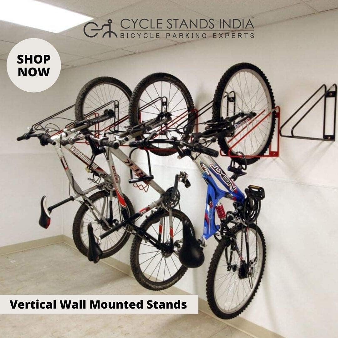 Bike Wall Mount Vertical Bike Hanger for Home Space Saving Rack Storage Mount for Garage or Home Bicycle Holder for Mountain Bikes Road Bikes Holds up to 77lbs Blue,Pack of 2
