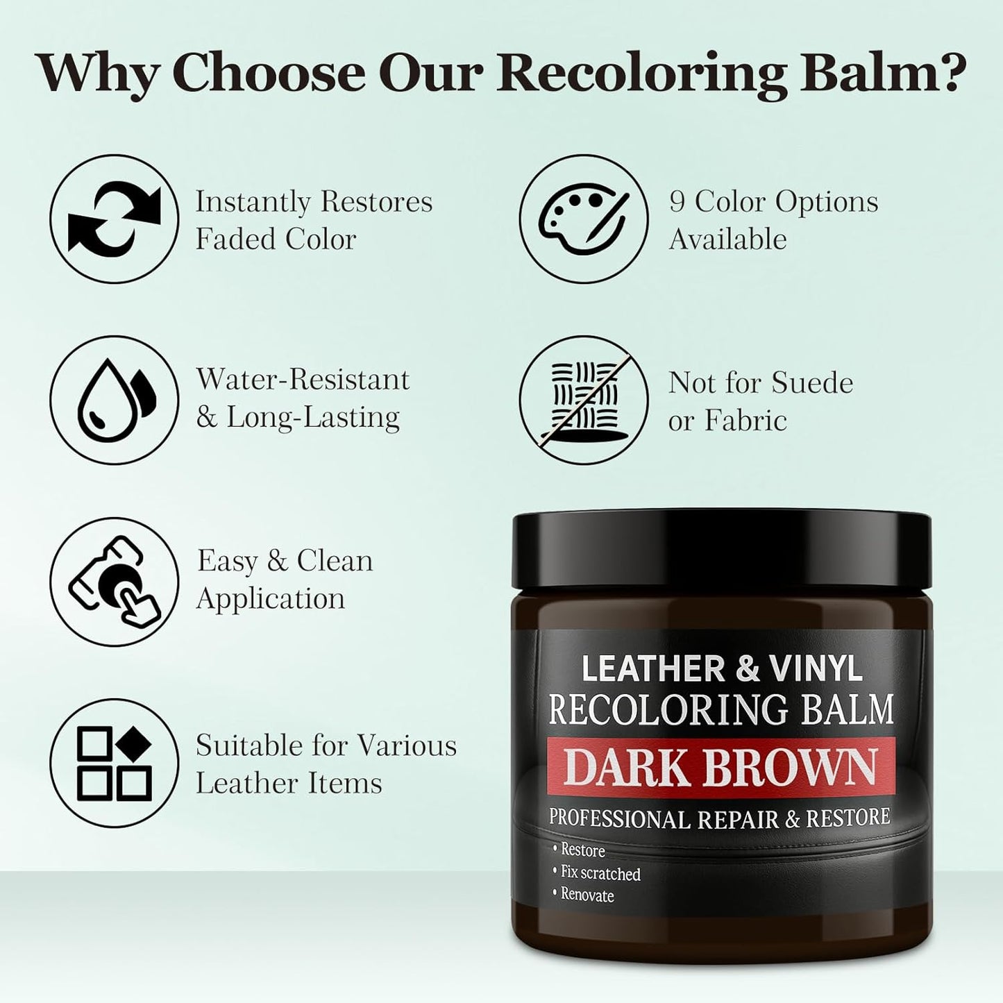 Leather Color Restorer, Leather Recoloring Balm, Scratch Remover, Leather Dye, Leather Paint, Leather Repair Kit for Furniture Couches Car Seats Shoes Bags, White