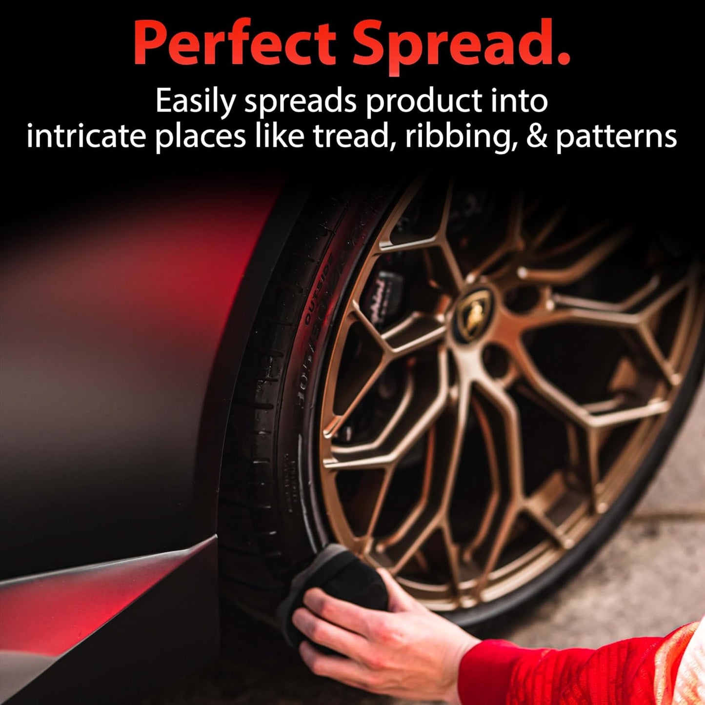 Adam's Polishes Pro Tire Hex Grip Applicator - Tire Shine Car Detailing Foam Sponge Tool | Car Cleaning Supplies After Car Wash leaner | for Vinyl Rubber & Trim Accessories | Wheel & Rim Cleaner